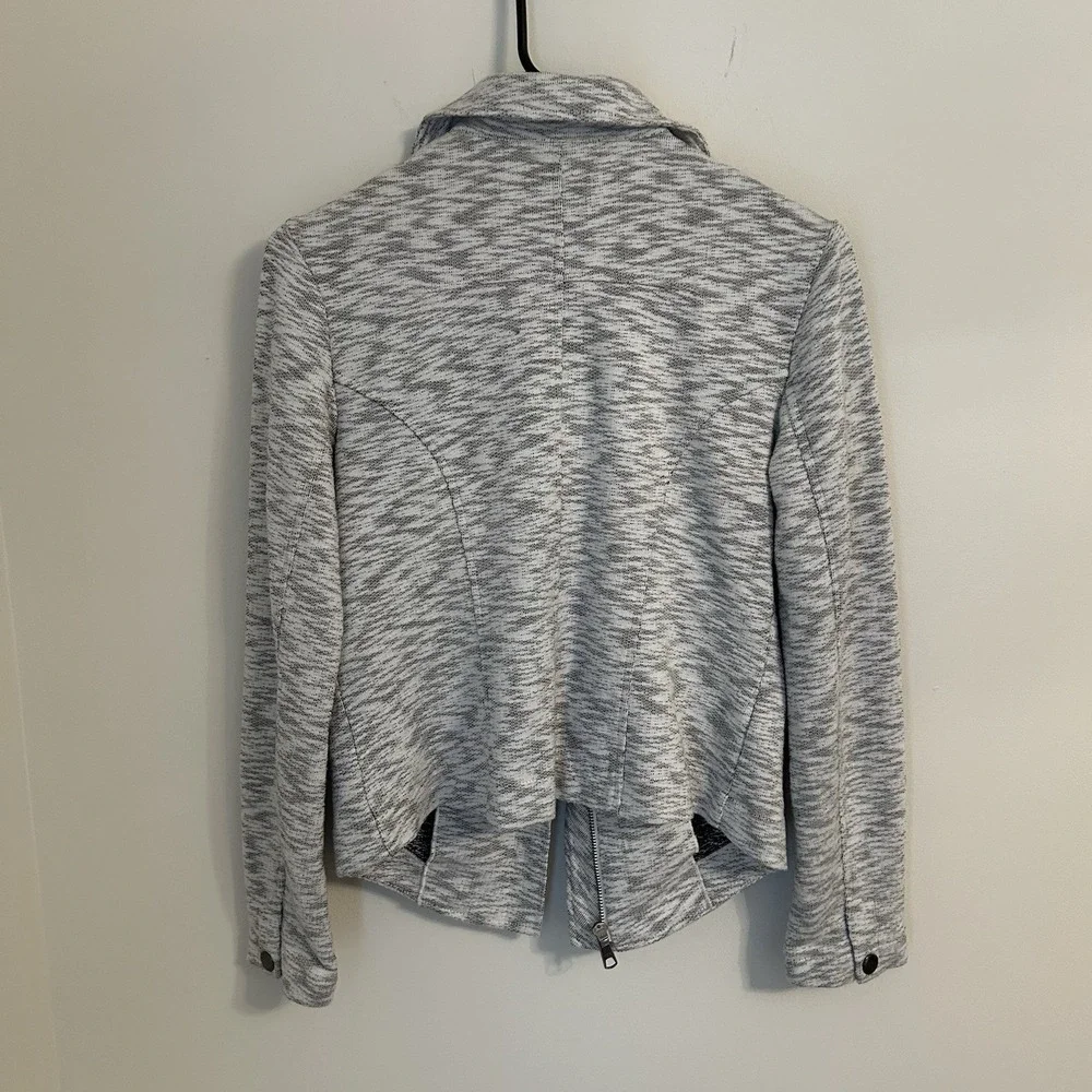 Cabi Neo Moto Sweater Jacket Light Heathered Gray‎ Zip Up Style 5102 Size XS